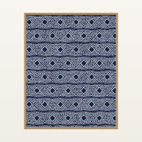 Shibori Indigo Ikat Weave – Limited Edition Ikat Weave Art Print — Floating natural frame