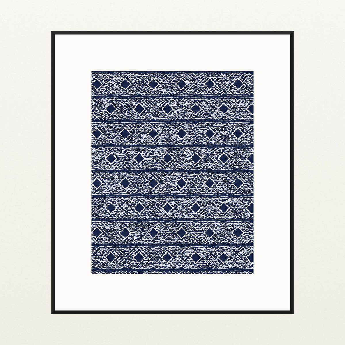 Shibori Indigo Ikat Weave – Limited Edition Ikat Weave Art Print — Black gallery mat