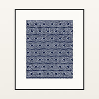 Shibori Indigo Ikat Weave – Limited Edition Ikat Weave Art Print — Black gallery mat