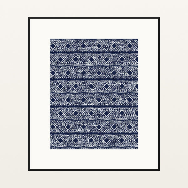Shibori Indigo Ikat Weave – Limited Edition Ikat Weave Art Print — Black gallery mat