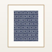Shibori Indigo Ikat Weave – Limited Edition Ikat Weave Art Print — Natural gallery mat