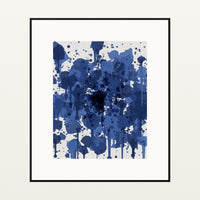Shibori Indigo Paint Splatter – Signed 50-Edition Giclée Print for Gallery Walls — Black gallery mat