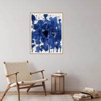 Shibori Indigo Paint Splatter – Signed 50-Edition Giclée Print for Gallery Walls — Reading nook