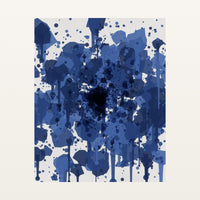 Shibori Indigo Paint Splatter – Signed 50-Edition Giclée Print for Gallery Walls — Unframed flat preview
