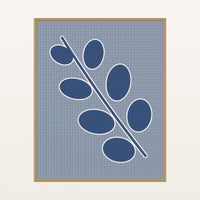 Shibori Indigo Painterly – Premium Painterly Wall Art Print — Floating natural frame