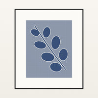Shibori Indigo Painterly – Premium Painterly Wall Art Print — Black gallery mat