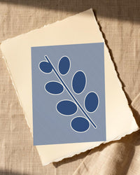 Shibori Indigo Painterly – Premium Painterly Wall Art Print — Paper/edge detail
