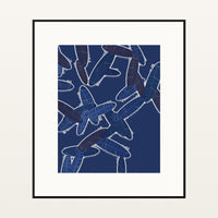 Shibori Indigo Tropical – Signed 50-Edition Giclée Print for Gallery Walls — Black gallery mat
