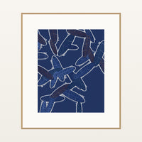 Shibori Indigo Tropical – Signed 50-Edition Giclée Print for Gallery Walls — Natural gallery mat