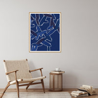 Shibori Indigo Tropical – Signed 50-Edition Giclée Print for Gallery Walls — Reading nook
