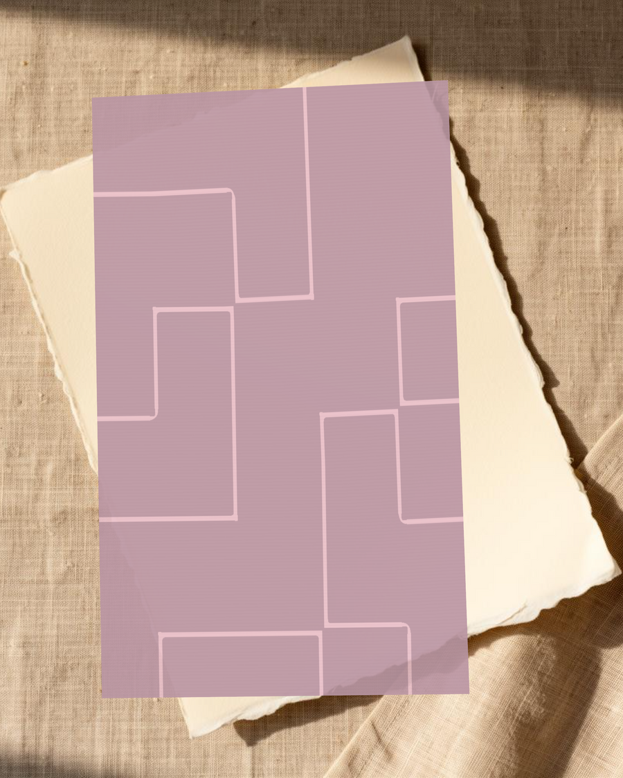 Soft Pastel Geometric Line Wall Art — room scene