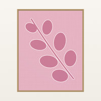 Soft Pastel Eucalyptus Painterly Wall Art Print — Floating natural frame