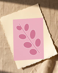 Soft Pastel Eucalyptus Painterly Wall Art Print — Paper/edge detail