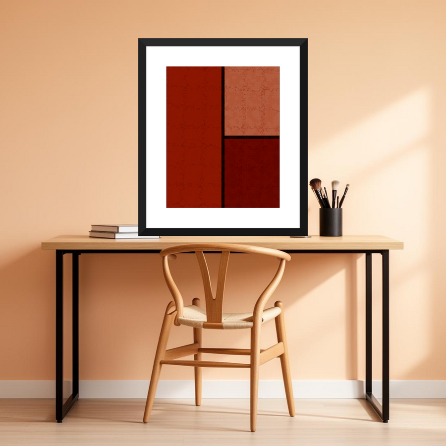 Patchwork Batik Couture: Warm Sunset Print — room scene