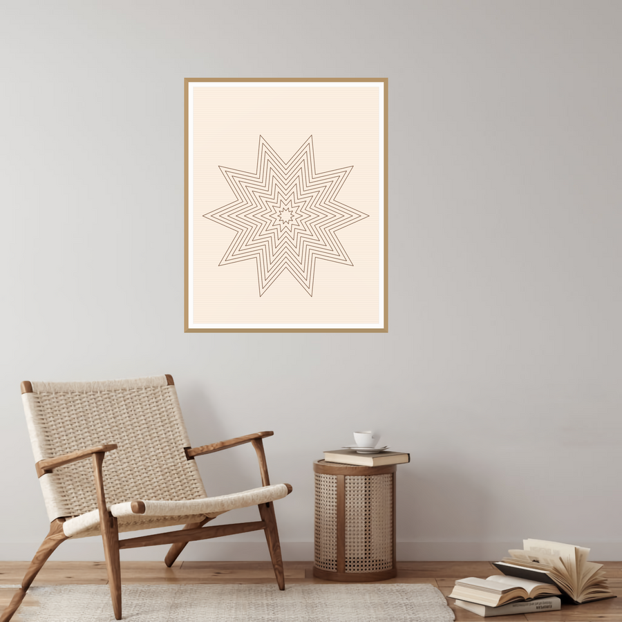 Spiral Warm Earth Abstract Wave Art Print — room scene