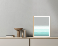 Aqua Mist Horizon-wash Wave-ripple Wall Art