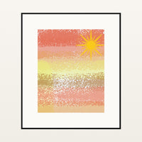 Sunny Washed Watercolor Wash Art Print — Black gallery mat