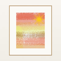 Sunny Washed Watercolor Wash Art Print — Natural gallery mat