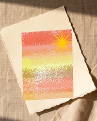 Sunny Washed Watercolor Wash Art Print — Paper/edge detail