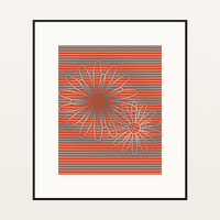 Warm Sunset Sunflower Painterly Etched Line Art (Copy)