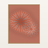 Warm Sunset Sunflower Painterly Etched Line Art (Copy)