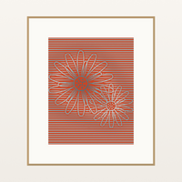 Warm Sunset Sunflower Painterly Etched Line Art (Copy)