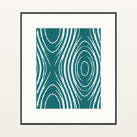 Teal Ink Marble Swirl – Signed 50-Edition Giclée Print for Gallery Walls — Black gallery mat