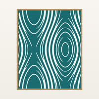 Teal Ink Marble Swirl – Signed 50-Edition Giclée Print for Gallery Walls — Floating natural frame