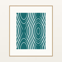 Teal Ink Marble Swirl – Signed 50-Edition Giclée Print for Gallery Walls — Natural gallery mat