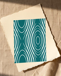 Teal Ink Marble Swirl – Signed 50-Edition Giclée Print for Gallery Walls — Paper/edge detail