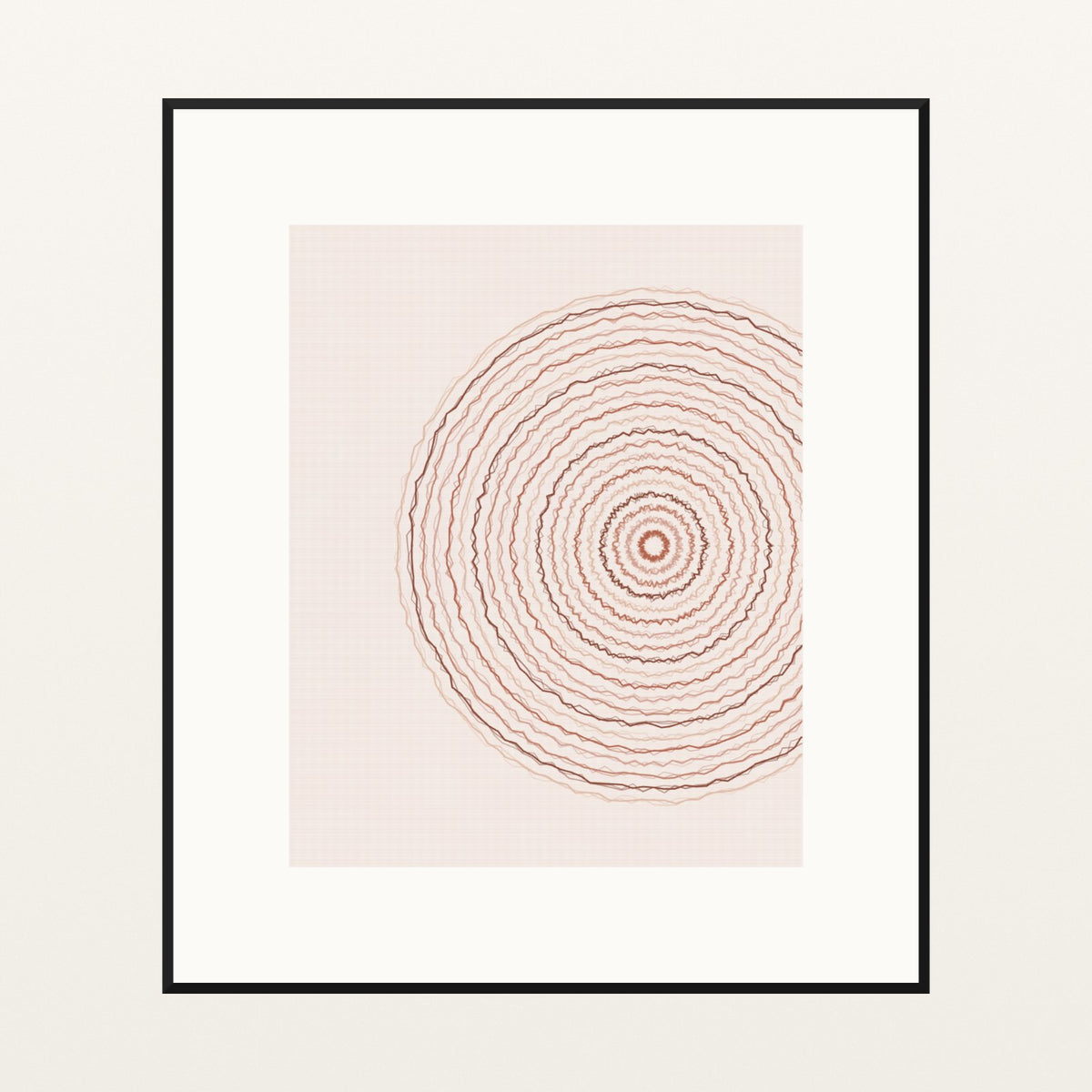 Terracotta & Blush Geometric – Signed 50-Edition Giclée Print for Gallery Walls — Black gallery mat