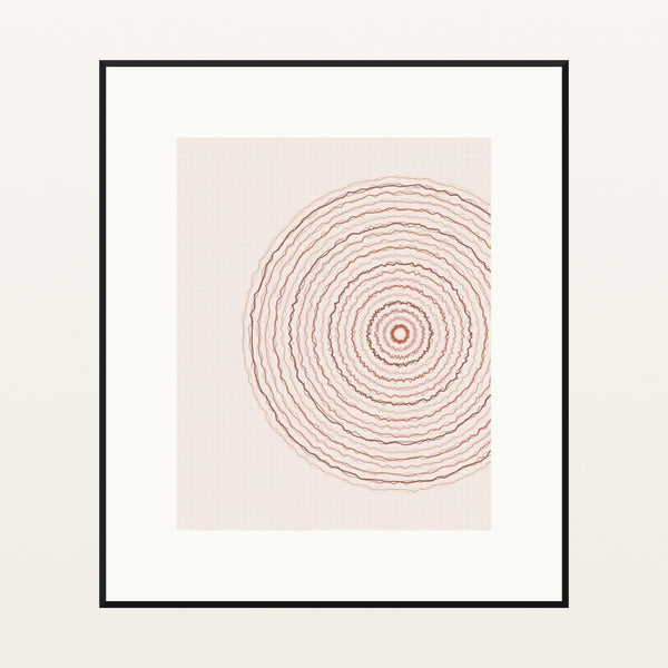 Terracotta & Blush Geometric – Signed 50-Edition Giclée Print for Gallery Walls — Black gallery mat