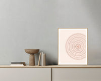 Terracotta & Blush Geometric – Signed 50-Edition Giclée Print for Gallery Walls — Grey wall with bowl