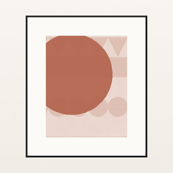 Terracotta & Blush Ombré Gradient – Premium Ombré Gradient Wall Art Print — Black gallery mat