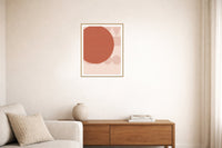 Terracotta & Blush Ombré Gradient – Premium Ombré Gradient Wall Art Print — Living room lifestyle