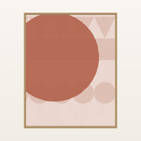 Terracotta & Blush Ombré Gradient – Premium Ombré Gradient Wall Art Print — Floating natural frame