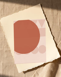 Terracotta & Blush Ombré Gradient – Premium Ombré Gradient Wall Art Print — Paper/edge detail
