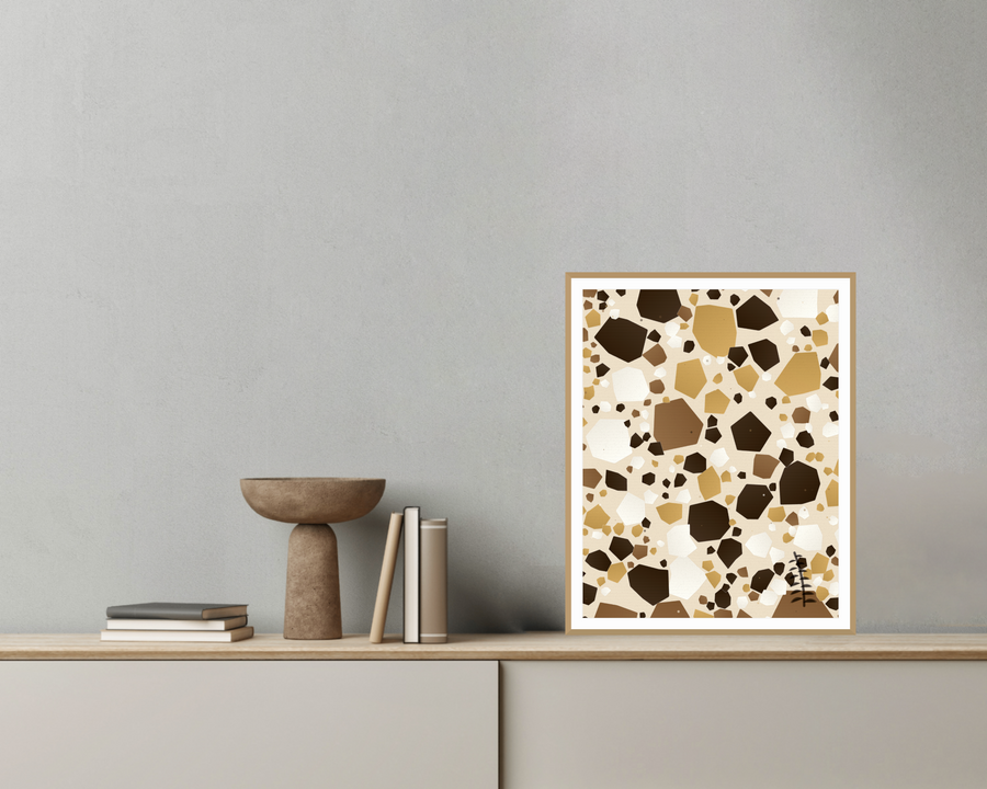 Terrazzo Garden | Premium Ombré Gradient Art Print — room scene