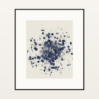 Sashiko Light Indigo Organic Texture Paint-splatter Wall Art