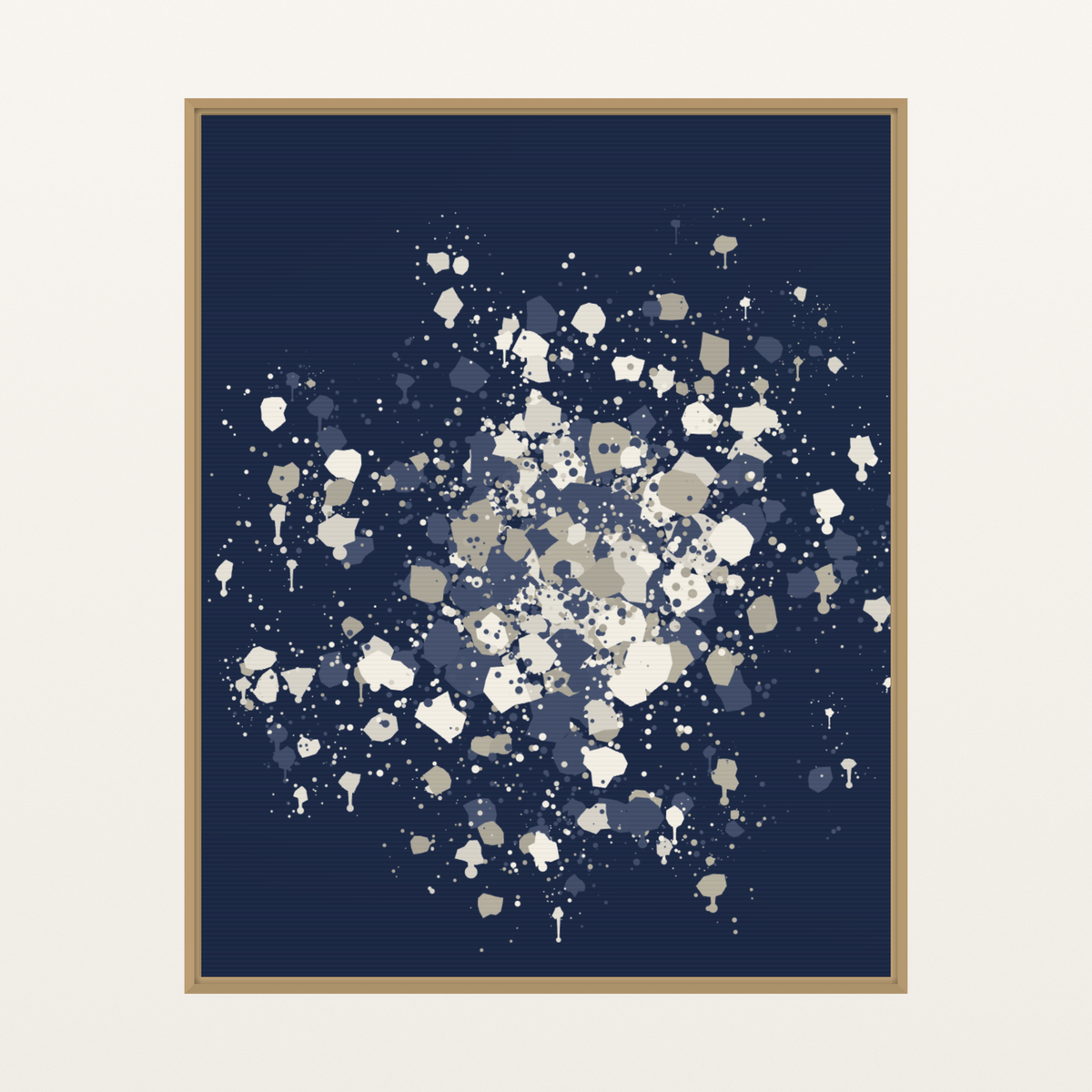 Sashiko Indigo Organic Texture Paint-splatter Wall Art