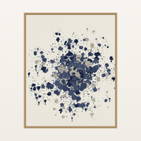 Sashiko Light Indigo Organic Texture Paint-splatter Wall Art