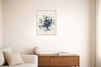 Sashiko Light Indigo Organic Texture Paint-splatter Wall Art