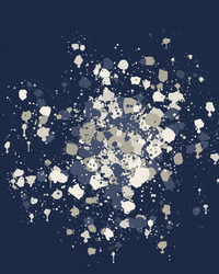 Sashiko Indigo Organic Texture Paint-splatter Wall Art