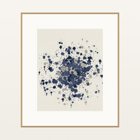 Sashiko Light Indigo Organic Texture Paint-splatter Wall Art