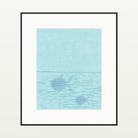 Turquoise Depths Fish Sketch-filter – Premium Sketch-filter Wall Art Print — Black gallery mat