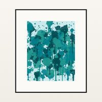 Turquoise Depths Paint Splatter – Signed 50-Edition Giclée Print for Gallery Walls — Black gallery mat