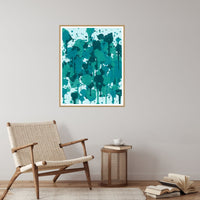 Turquoise Depths Paint Splatter – Signed 50-Edition Giclée Print for Gallery Walls — Reading nook