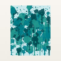 Turquoise Depths Paint Splatter – Signed 50-Edition Giclée Print for Gallery Walls — Unframed flat preview