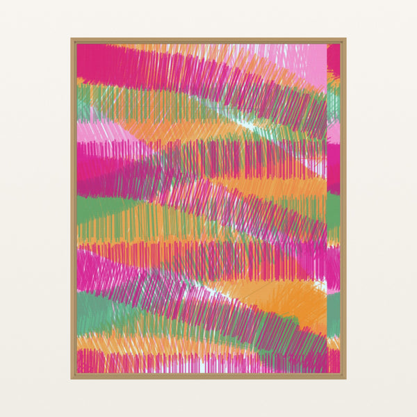 Turquoise Depths Painterly – Signed 50-Edition Giclée Print for Gallery Walls — Floating natural frame