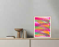 Turquoise Depths Painterly – Signed 50-Edition Giclée Print for Gallery Walls — Grey wall with bowl